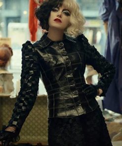 Emma Stone Cruella 2021 Black Leather Jacket
