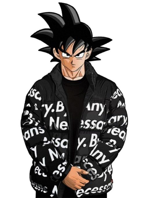 Goku Drip Black Puffer Jacket