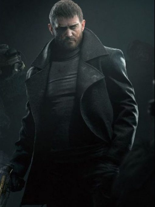 Resident Evil 8 Chris Redfield Black Wool Coat