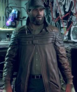 Aiden Pearce Watch Dogs Legion Bloodline Brown Leather Coat