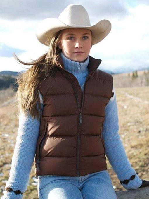 Amber Marshall Heartland Brown Quilted Vest