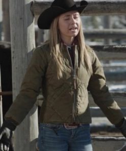 Amber Marshall Heartland Quilted Green Jacket