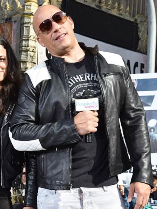The Daily Show in New York City Vin Diesel Black Leather Jacket 1 600x800