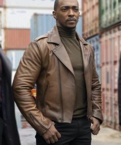 The Falcon and The Winter Soldier Sam Wilson Brown Leather Jacket