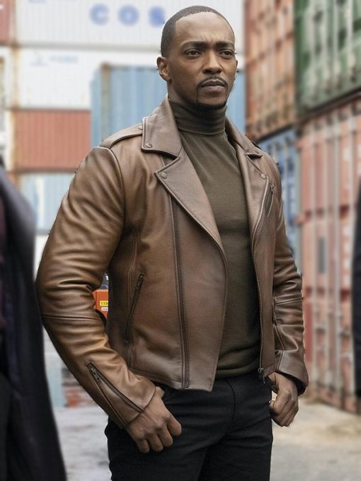 The Falcon and The Winter Soldier Sam Wilson Brown Leather Jacket