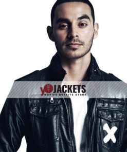 American Actor Manny Montana Black Bomber Leather Jacket