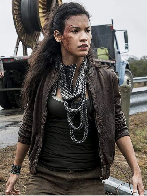 Fear-the-Walking-Dead-Luciana-Galvez-Brown-Leather-Jacket