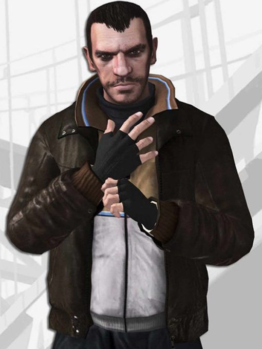 Grand Theft Auto IV Niko Bellic Brown Leather Jacket