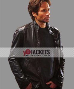 Hank Moody TV Series Californication David Duchovny Black Leather Jacket