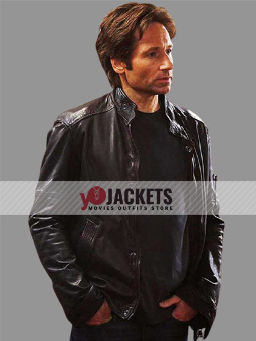Hank Moody TV Series Californication David Duchovny Black Leather Jacket