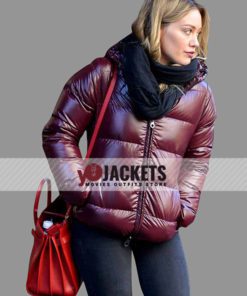 Hilary Duff TV Series Younger Kelsey Peters Maroon Puffer Jacket