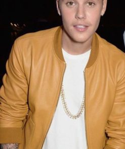 Justin Bieber Brown Leather Jacket 1