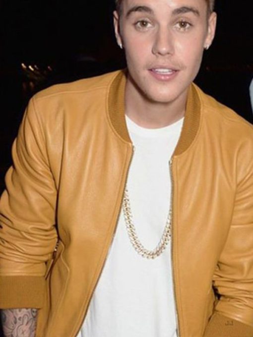 Justin Bieber Brown Leather Jacket 1