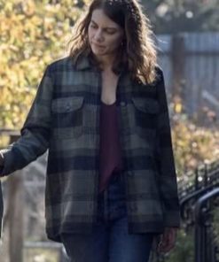 Lauren Cohan The Walking Dead Season 10 Maggie Rhee Flannel Plaid Jacket