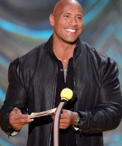 MTV Movie Awards 2015 Dwayne Johnson Black Leather Jacket