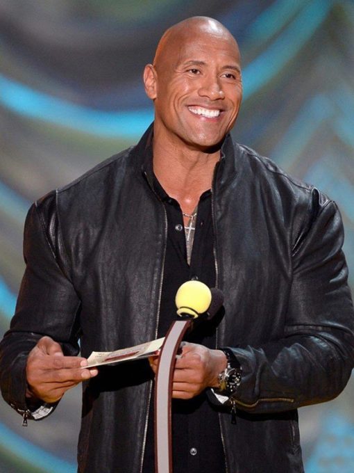 MTV Movie Awards 2015 Dwayne Johnson Black Leather Jacket