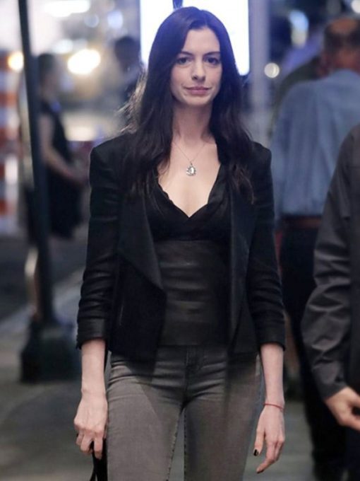 Rebekah Neumann WeCrashed Anne Hathaway Black Leather Jacket
