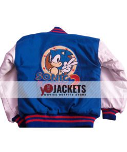 Sonic the Hedgehog Blue and White Varsity Jacket