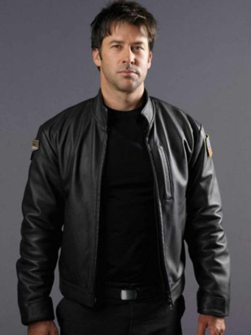 TV Series Stargate Atlantis Lt. Colonel John Sheppard Black Leather Jacket
