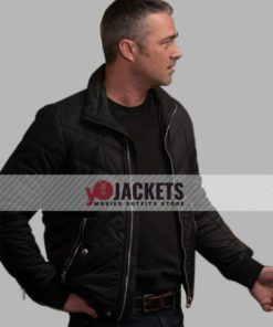 Taylor Kinney Chicago Fire Kelly Severide Quilted Black Bomber Jacket