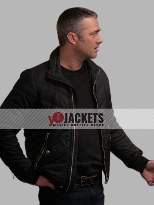 Taylor Kinney Chicago Fire Kelly Severide Quilted Black Bomber Jacket