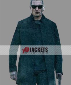 Barry Pepper Trigger Point Nicolas Shaw Black Wool Coat