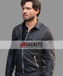 dgar Ramírez THE 355 Luis Black Slim Fit Leather Jacket