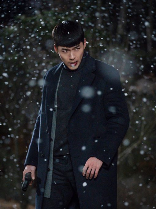 Crash Landing on You Hyun Bin Ri Jeong-hyeok Black Wool Coat