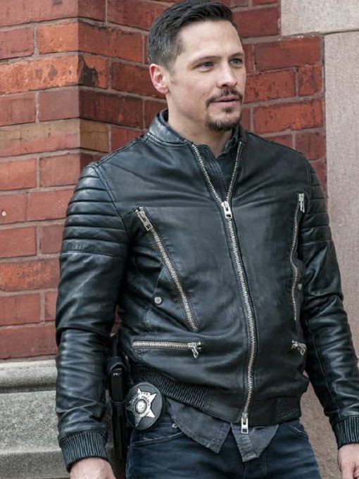 Nick Wechsler CHICAGO P.D. Kenny Rixton Black Leather Jacket