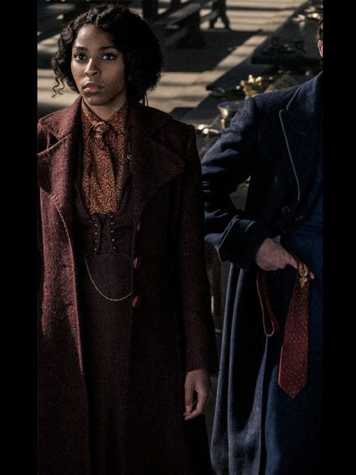 Jessica Williams Fantastic Beasts The Secrets of Dumbledore Eulalie 'Lally' Hicks Maroon Trench Coat