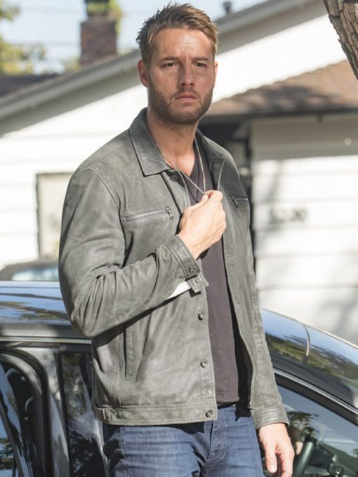 This Is Us Justin Hartley Grey Leather Jacket