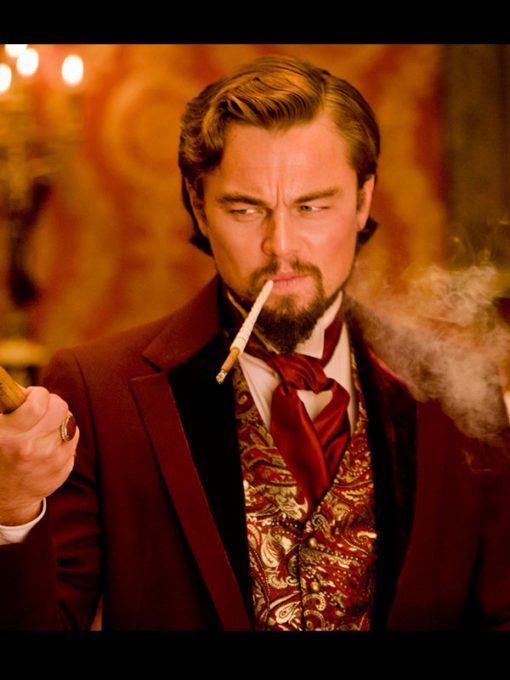 Django Unchained Leonardo DiCaprio Maroon Coat