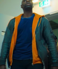 Omar Sy The Takedown Ousmane Diakité Green Leather Jacket