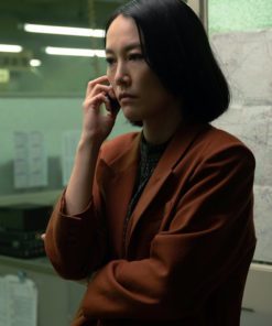 Tokyo Vice Rinko Kikuchi Orange Coat